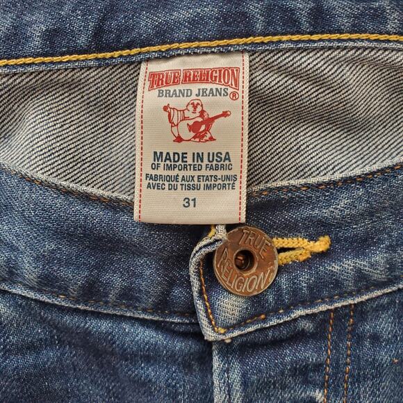 True Religion Jeans Rocco Slim Fit Classic Denim Jeans Stretch Blue Mens Size 31 - Picture 3 of 11